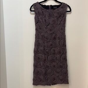 Adrianna Papell Purple Sheath Mini Dress Bateau Neckline